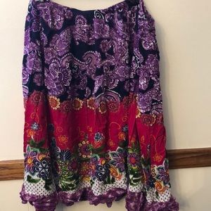 Swim coverup skirt, pull on, XL, multi color